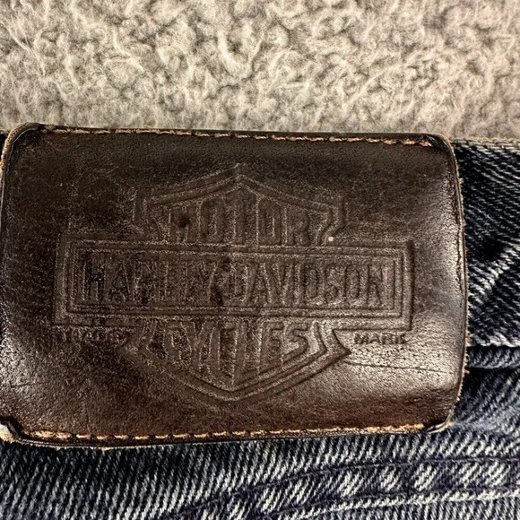Vintage Harley Davidson Jeans size 28x30 Biker Blues High Waist Charcoal 90s - Picture 12 of 16